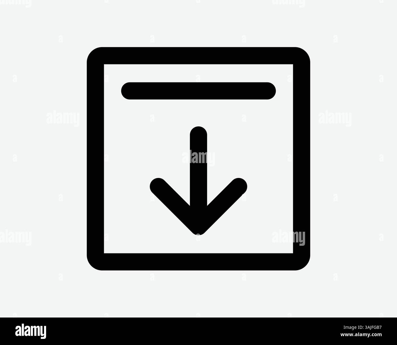 Télécharger Outline Line Square Icon Download Cloud Storage Server Path Direction navigation Box Cube chargement de site Web App Sign Symbol document File vect Illustration de Vecteur
