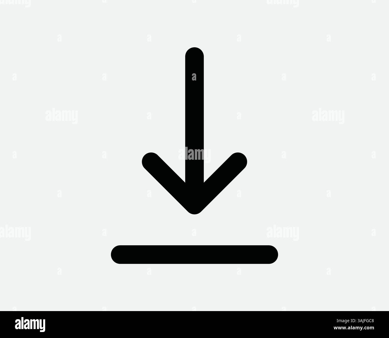 Télécharger flèche icône Down Load Téléchargement serveur données Cloud stockage Archive fichier site Web App Sign symbole vecteur Noir Blanc illustration graphique Illustration de Vecteur