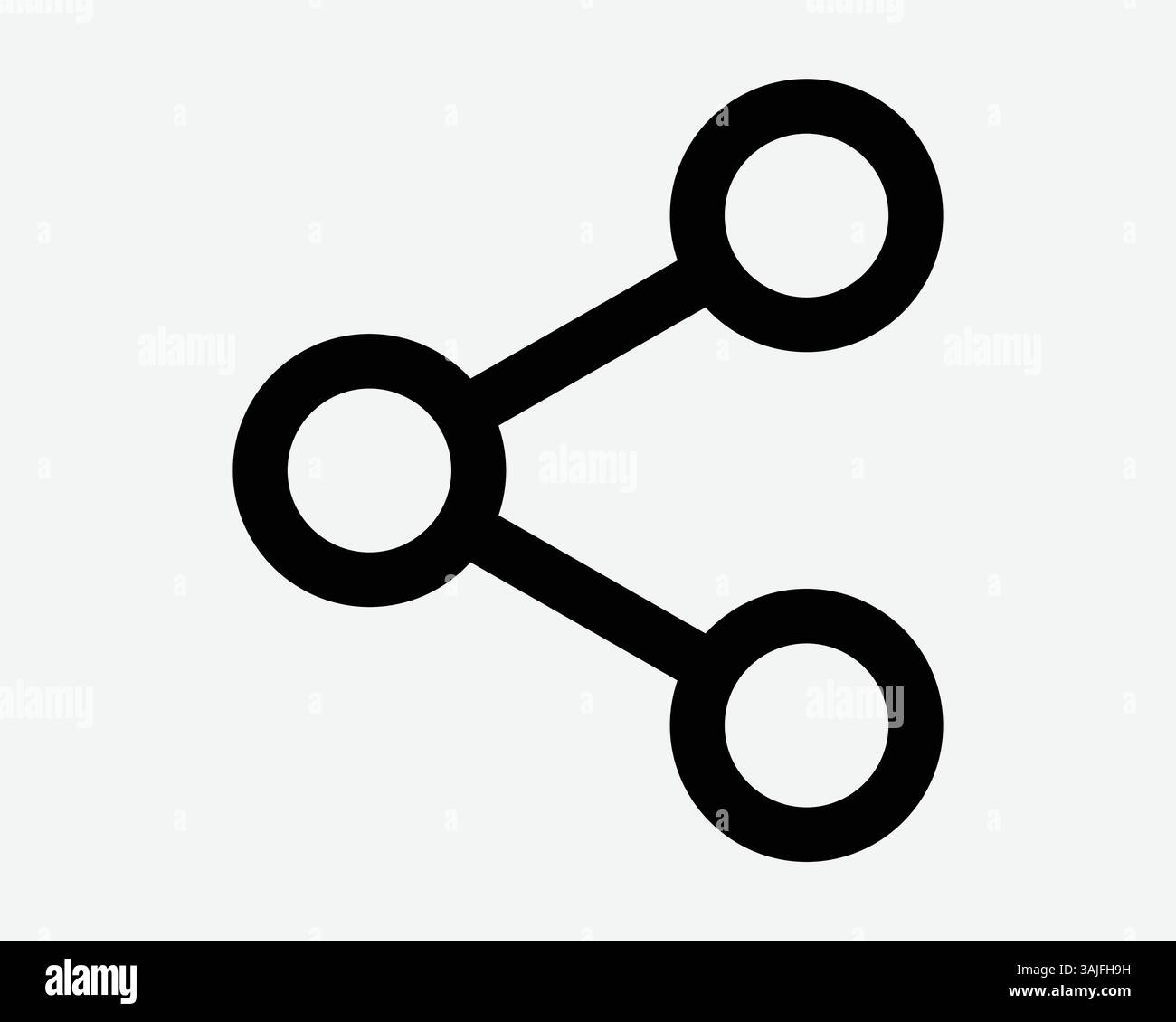 Partager ligne icône partage réseau contour forme signe symbole arbre binaire mise en réseau médias sociaux Spread Envoyer lien fichier connexion vecteur graphique Illustration de Vecteur