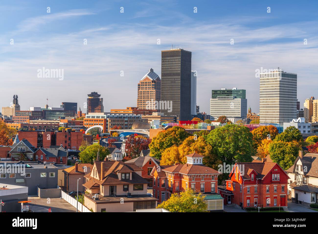 Rochester, New York, États-Unis ville ville skyline au début de la saison d'automne. Banque D'Images
