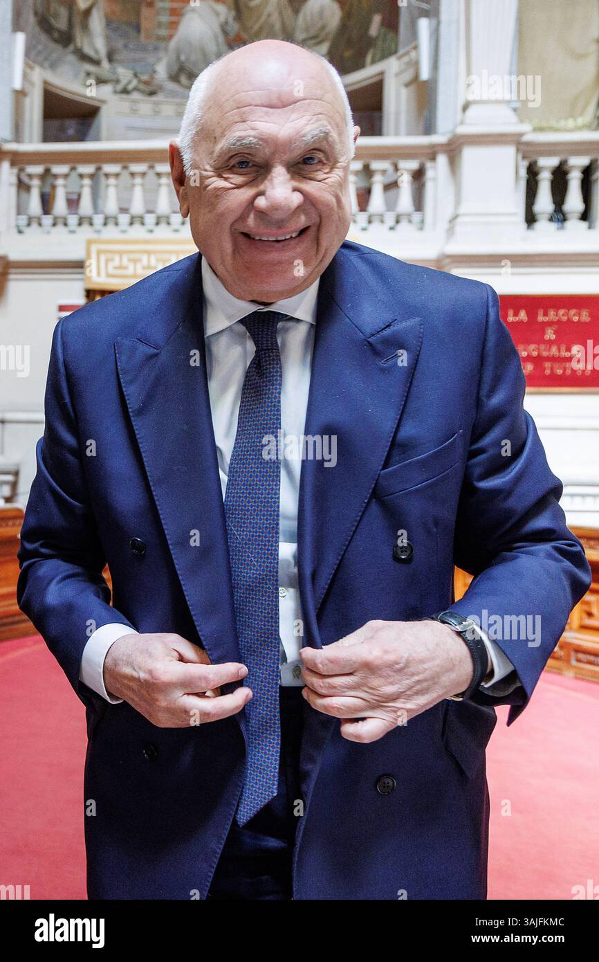 Roma, Italie. 11 avril 2025. Il ministro della Giustizia Carlo Nordio durante il convegno 'la magistratura nel disegno costituzionale. I vari progetti di modifica”, Roma, Venerdì, 11 Aprile 2025 (Foto Roberto Monaldo/LaPresse) Ministre de la Justice Carlo Nordio lors de la conférence "le pouvoir judiciaire dans la conception constitutionnelle. The Various Amendement Projects', Rome, vendredi 11 avril 2025 (photo de Roberto Monaldo/LaPresse) crédit : LaPresse/Alamy Live News Banque D'Images