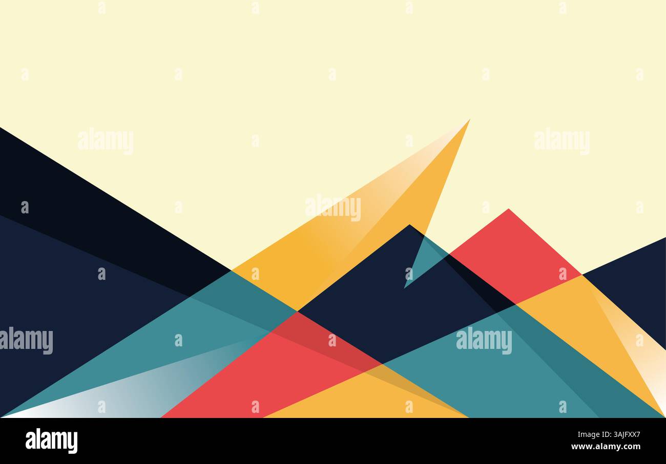 Mountain abstrait Wall Art paysage géométrique Design Vector fond Illustration de Vecteur