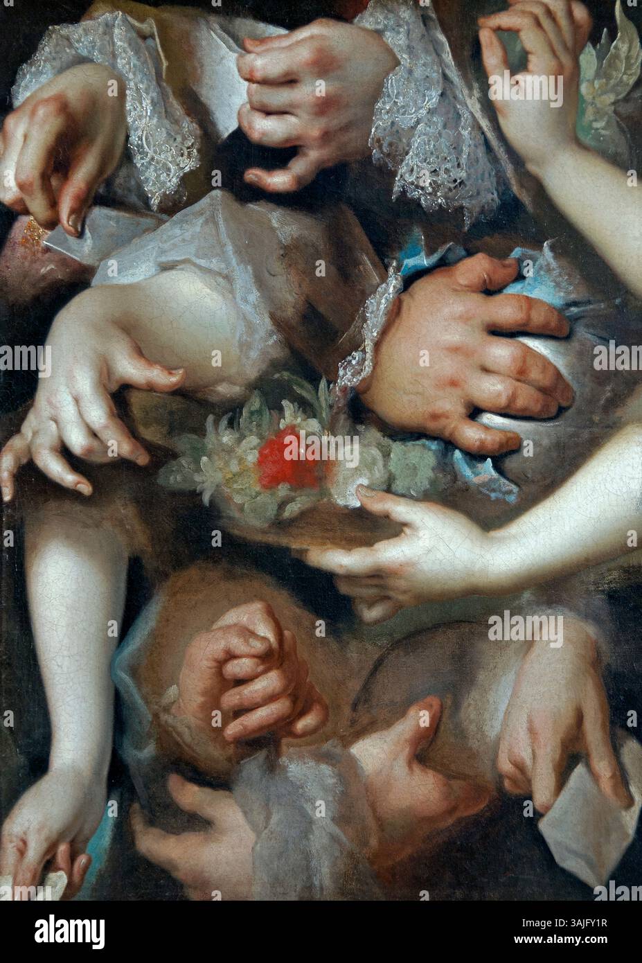 Etudes en 1715 par Nicolas Hands - Etudes de mains 1715 par Nicolas de Largillierre, France française, Louvre Paris, Musée des Beaux-Arts, France, Nicolas de Largillière est un peintre baroque français, né en 1656 et mort en 1746. Il est connu pour ses portraits et ses peintures historiques, en particulier ses représentations détaillées et vives de la noblesse et de la classe supérieure de l'époque. De Largillière était un maître dans l'utilisation de la couleur et de la lumière, et son travail était très apprécié en son temps. Banque D'Images