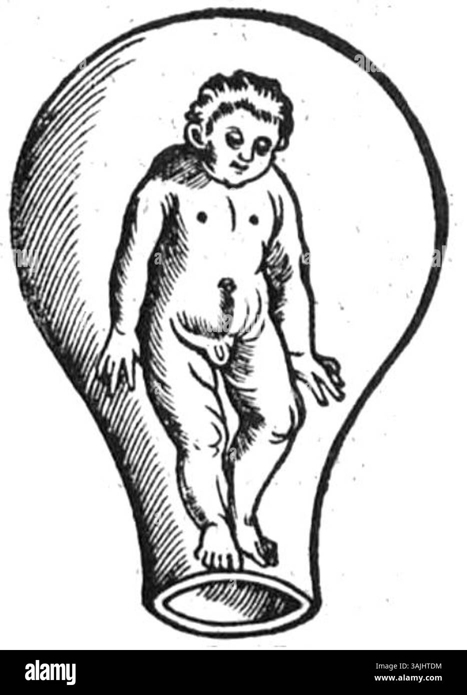 Une gravure sur bois du livre de 1513 'Der Swangern frawen vnd hebammen roszgarten' par Eucharius Rösslin, cette illustration à la page 18 présente des conseils médicaux précoces pour les sages-femmes, couvrant les aspects de l'accouchement et des soins maternels au XVIe siècle. Banque D'Images