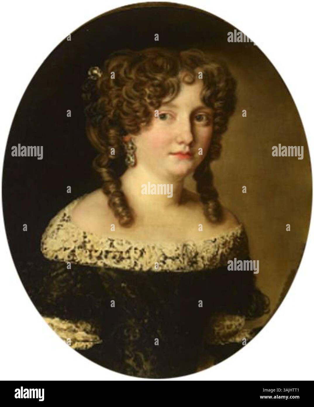 On pense que ce portrait du XVIIe siècle, attribué à un artiste inconnu, représente Olimpia Aldobrandini, bien qu'il s'agisse probablement d'une représentation d'Anna Maria di Carpegna. Il réside dans le Palazzo Doria Pamphilj. Banque D'Images