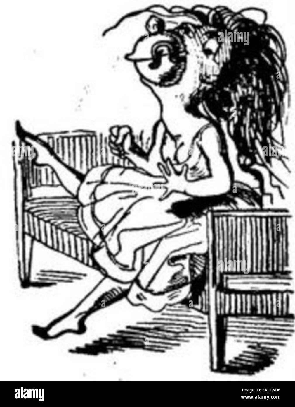 Illustration tirée de Fliegende Blätter (1846), volume 2, numéro 29, reflétant les arts visuels allemands du XIXe siècle, capturant l'atmosphère culturelle et politique à travers des représentations graphiques de la société. Banque D'Images