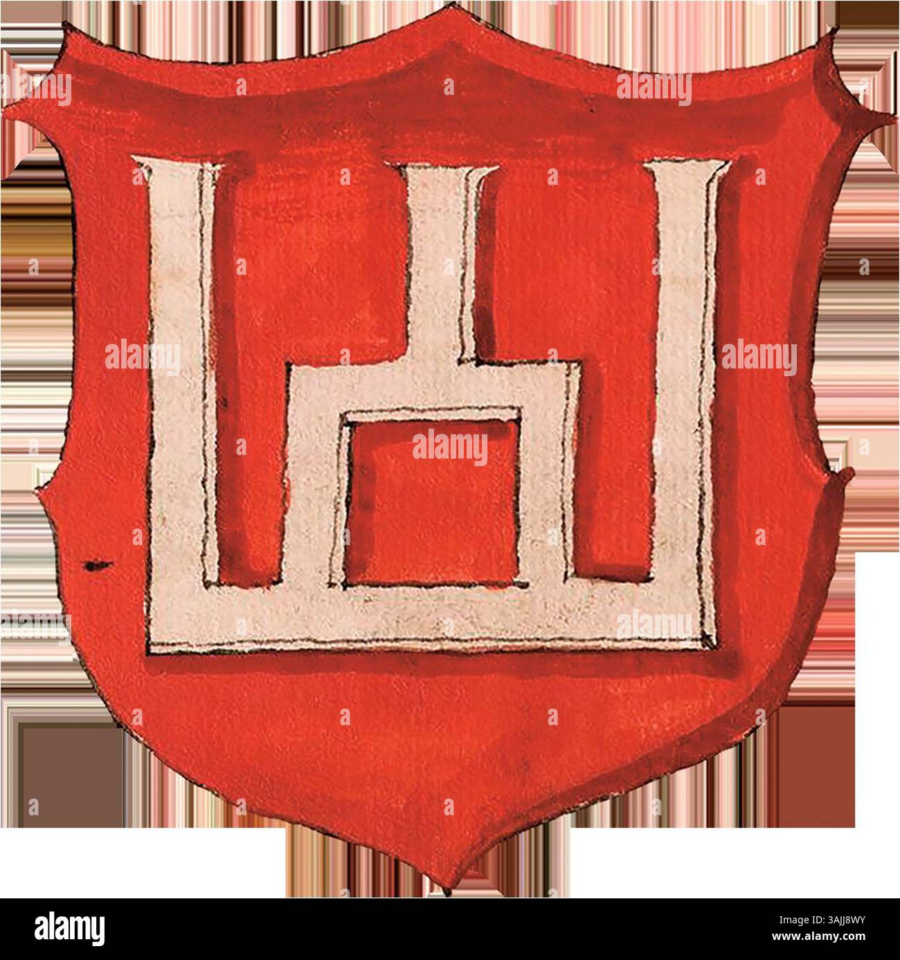 Symbole national lituanien 'colonnes de Gediminas' de 1601 à 1700, représentant les armoiries historiques du Grand-Duché de Lituanie. Banque D'Images