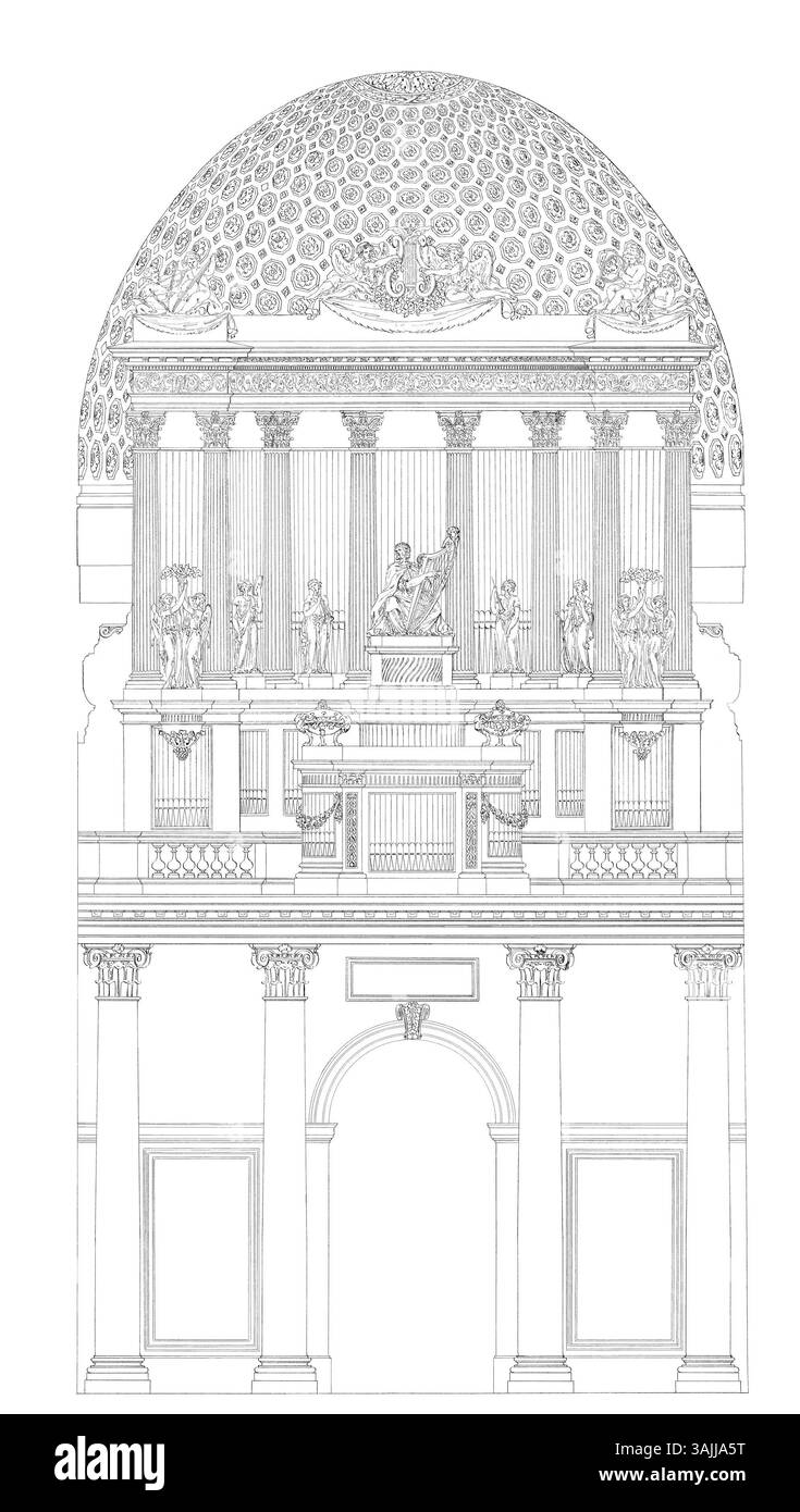 Ce dessin, réalisé par Jean-François Chalgrin en 1776, détaille la conception de l'orgue de l'église Saint-Sulpice à Paris. Il s’agit d’une collaboration entre différents artisans et architectes, tels que François Henri-Clicquot et Jean-François Jadot. Banque D'Images Ce dessin, réalisé par Jean-François Chalgrin en 1776, détaille la conception de l'orgue de l'église Saint-Sulpice à Paris. Il s’agit d’une collaboration entre différents artisans et architectes, tels que François Henri-Clicquot et Jean-François Jadot. Banque D'Images
