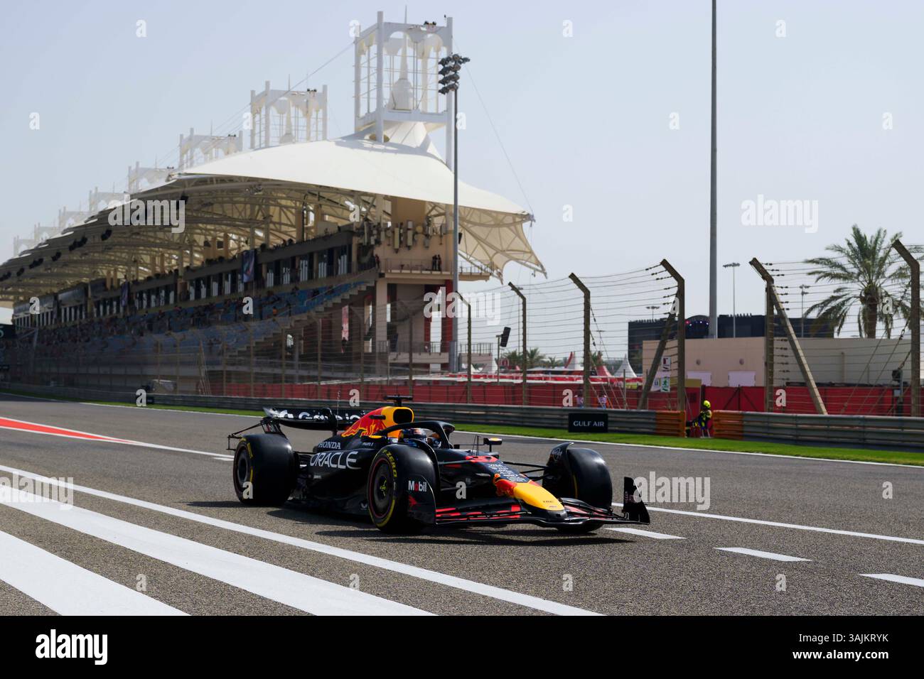 Sakhir, Bahreïn. 11 avril 2025. Ayumu Iwasa d'Oracle Red Bull Racing pendant la pratique 1. Ahmad Al Shehab/Alamy Live News. Banque D'Images