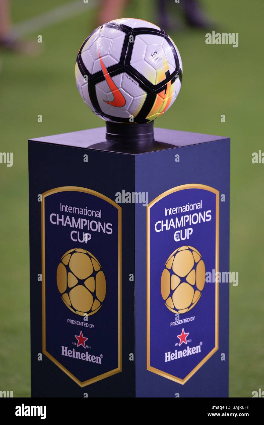 20 juillet 2017 : le ballon de la Coupe internationale des Champions entre Manchester United et Manchester City au stade NRG de Houston, Texas. Chris Brown/CSM(image de crédit : &copy ; Chris Brown/CSM via ZUMA Wire) Banque D'Images
