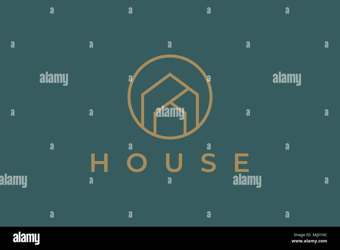 Élégant confort minimaliste House Real Estate logo Hexagon pour la propriété d'affaires Illustration de Vecteur