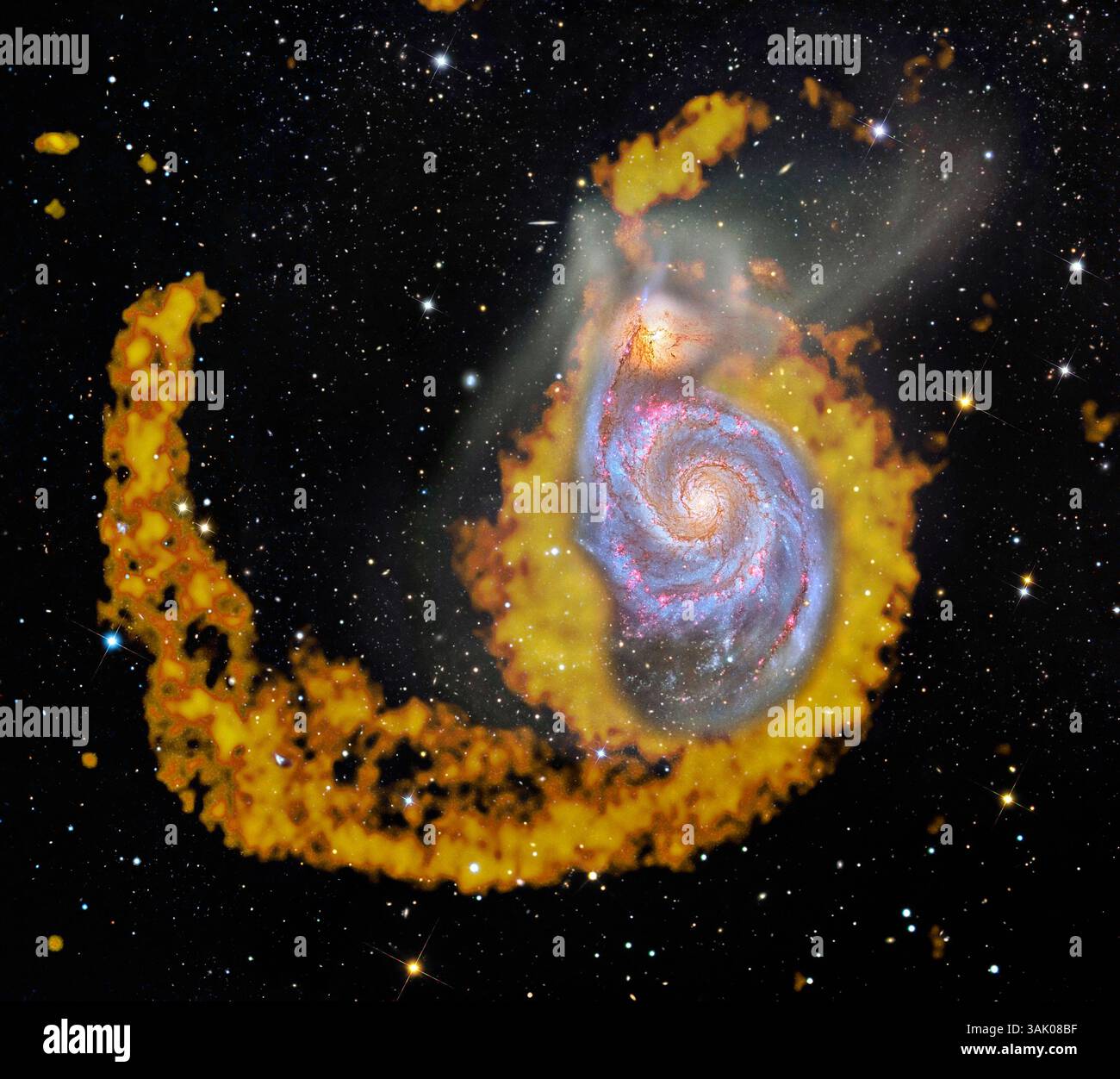 Whirlpool Galaxy, image radio composite Banque D'Images