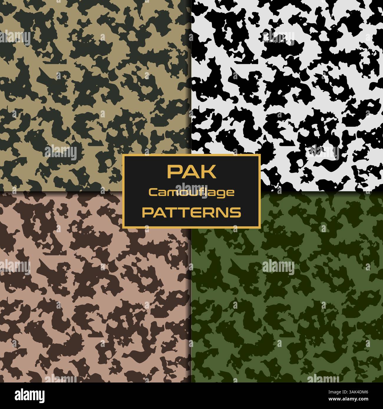 Pack texture sans couture déguiser camouflage pour le motif militaire et chasseur Illustration de Vecteur