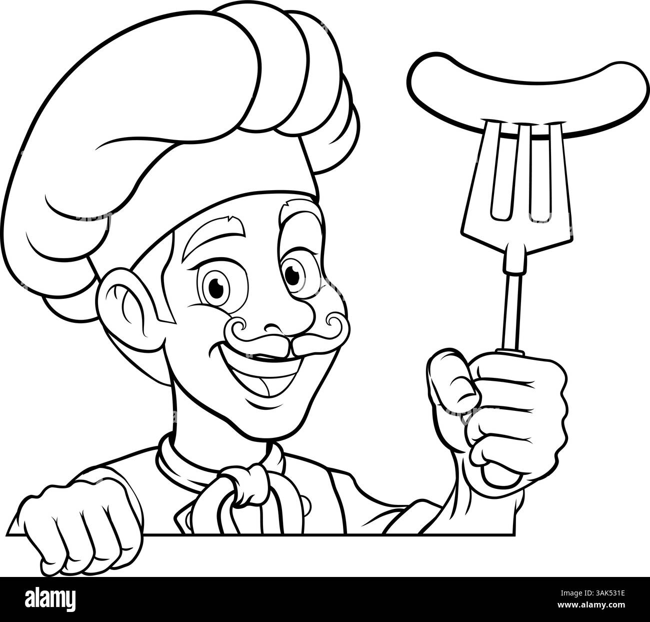 Chef nouveau 2024 A13 bw-97 Illustration de Vecteur