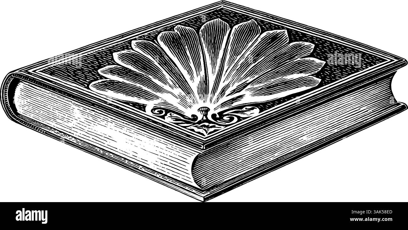 Illustration gravée de caisse en bois rustique avec des fleurs pour le design vintage. Illustration de Vecteur