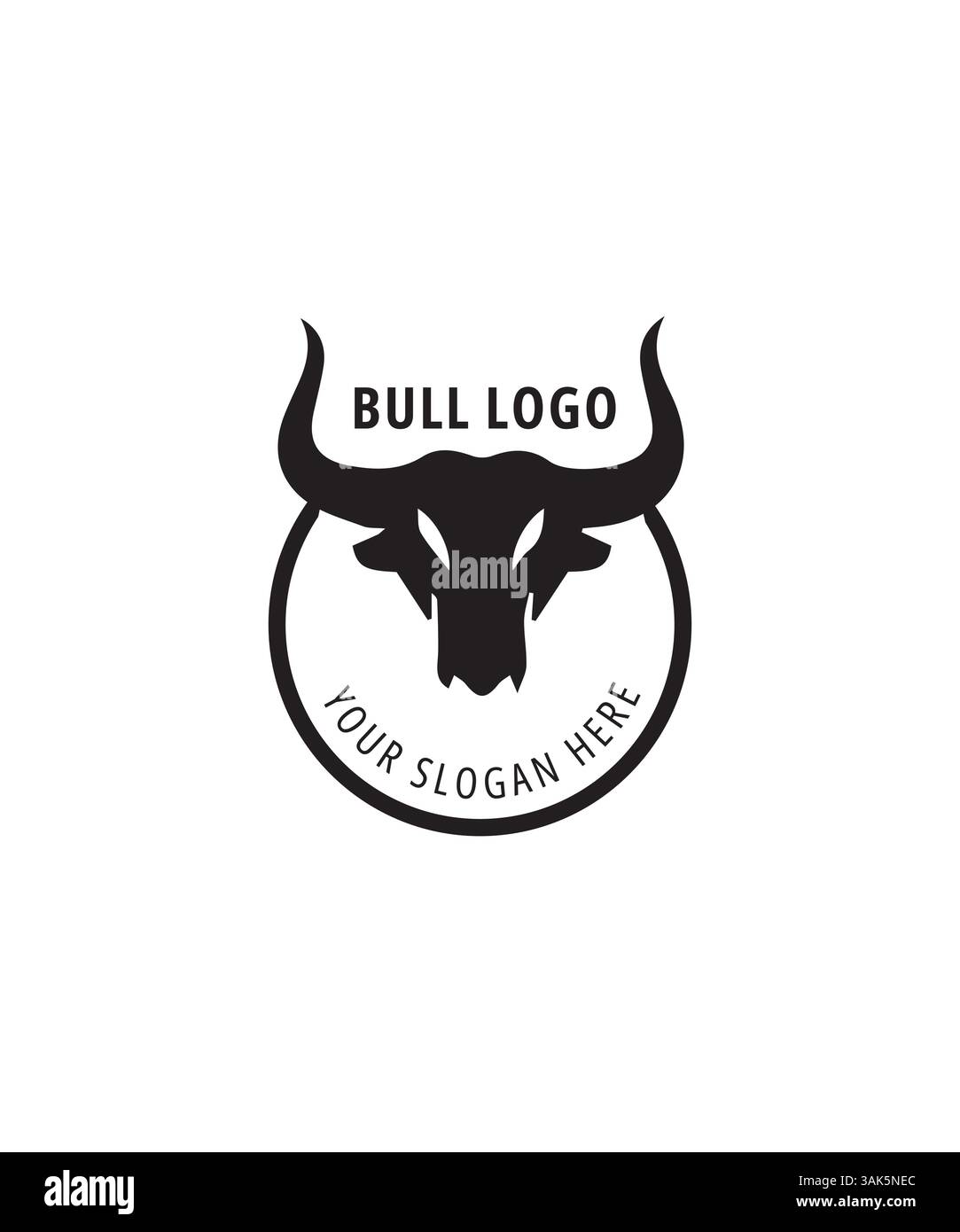 vecteur de conception de logo bull emblem, icône de conception de logo bull, logo bull noir Illustration de Vecteur