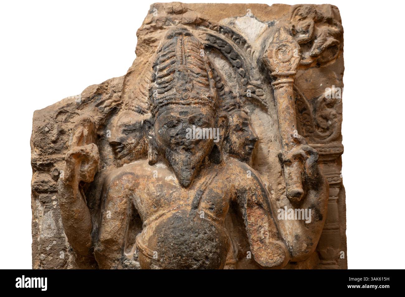 Brahma. Période : 8ème siècle après JC. Style : Bhaumakara. Provenance : Bhubaneswar. Matériau : grès. Brahma est le Dieu de la création dans la mythologie hindoue. Ici Banque D'Images Brahma. Période : 8ème siècle après JC. Style : Bhaumakara. Provenance : Bhubaneswar. Matériau : grès. Brahma est le Dieu de la création dans la mythologie hindoue. Ici Banque D'Images