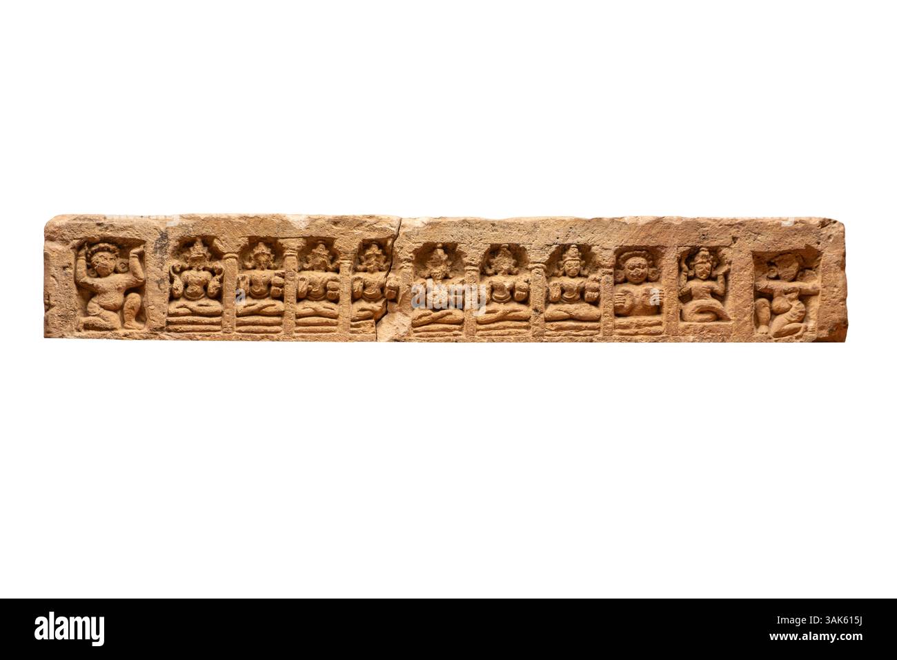 Navagraha. Période : XIIe siècle après JC. Style : Ganga. Provenance : Bhubaneswar. Matériau : grès. C'est un panneau Navagraha. Les neuf graphiques sont représentés o Banque D'Images