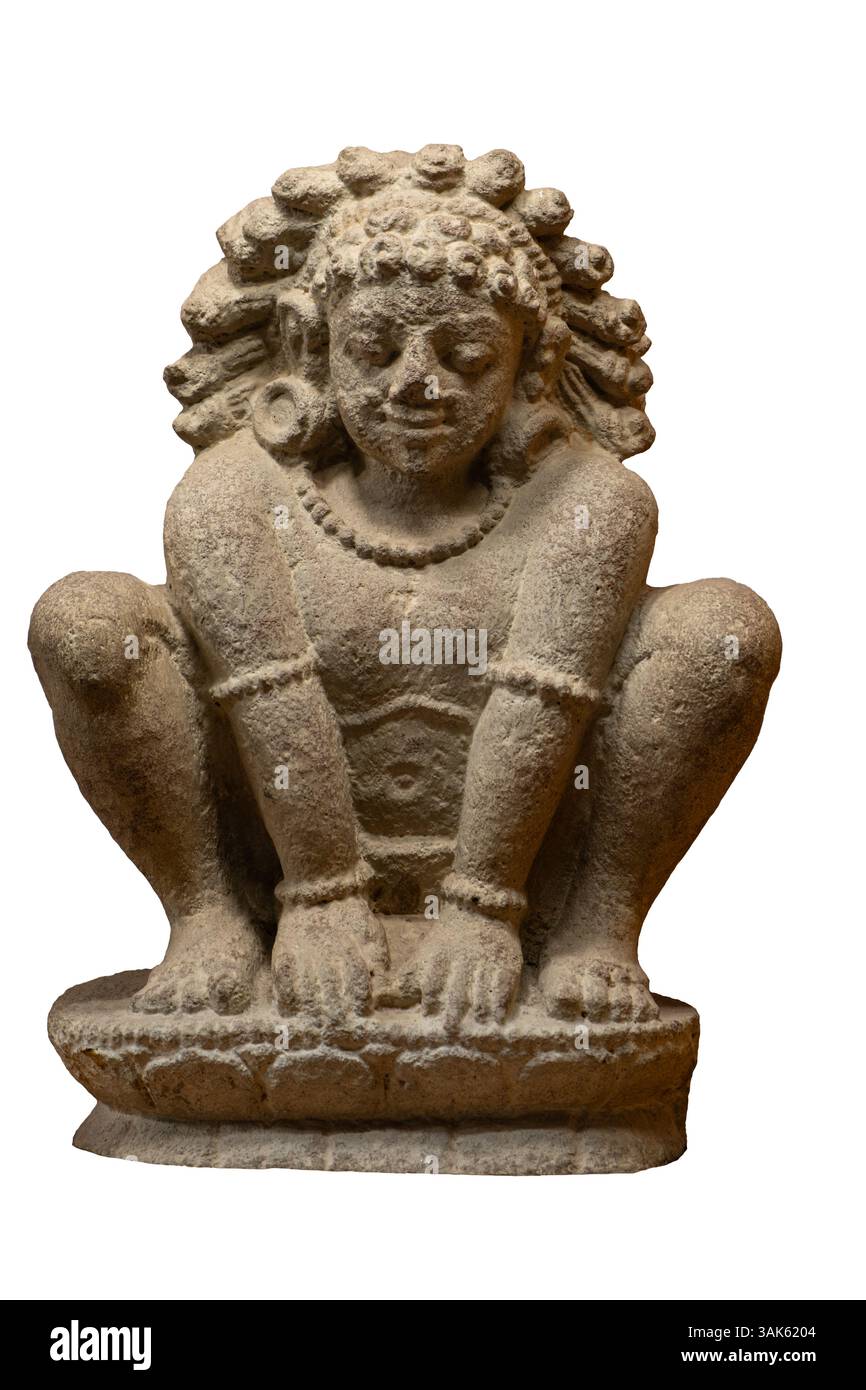 Mandira Charini. Période : C. 11ème - 12ème cent. Ce, provenance : Bhubaneswar, matériau : grès, dynastie : Ganga. C'est une figure féminine. Il est assis o Banque D'Images