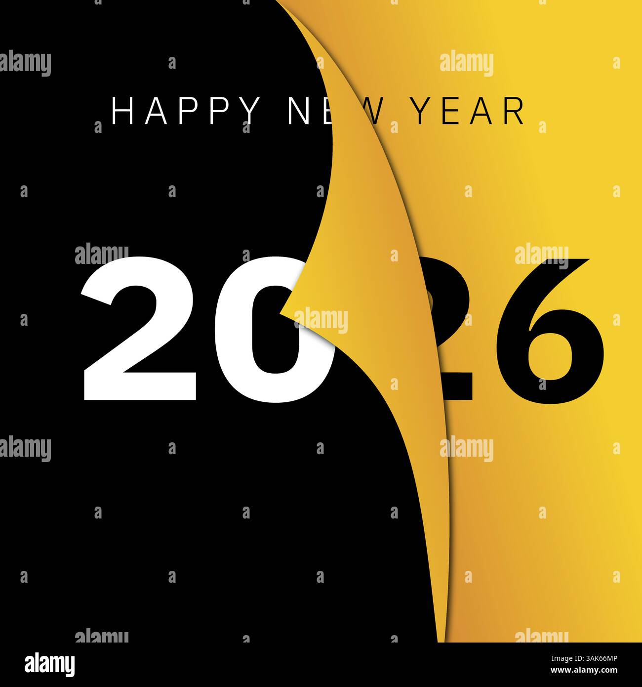 Bonne année meilleur design de 2026 couleur dorée et noire Illustration de Vecteur