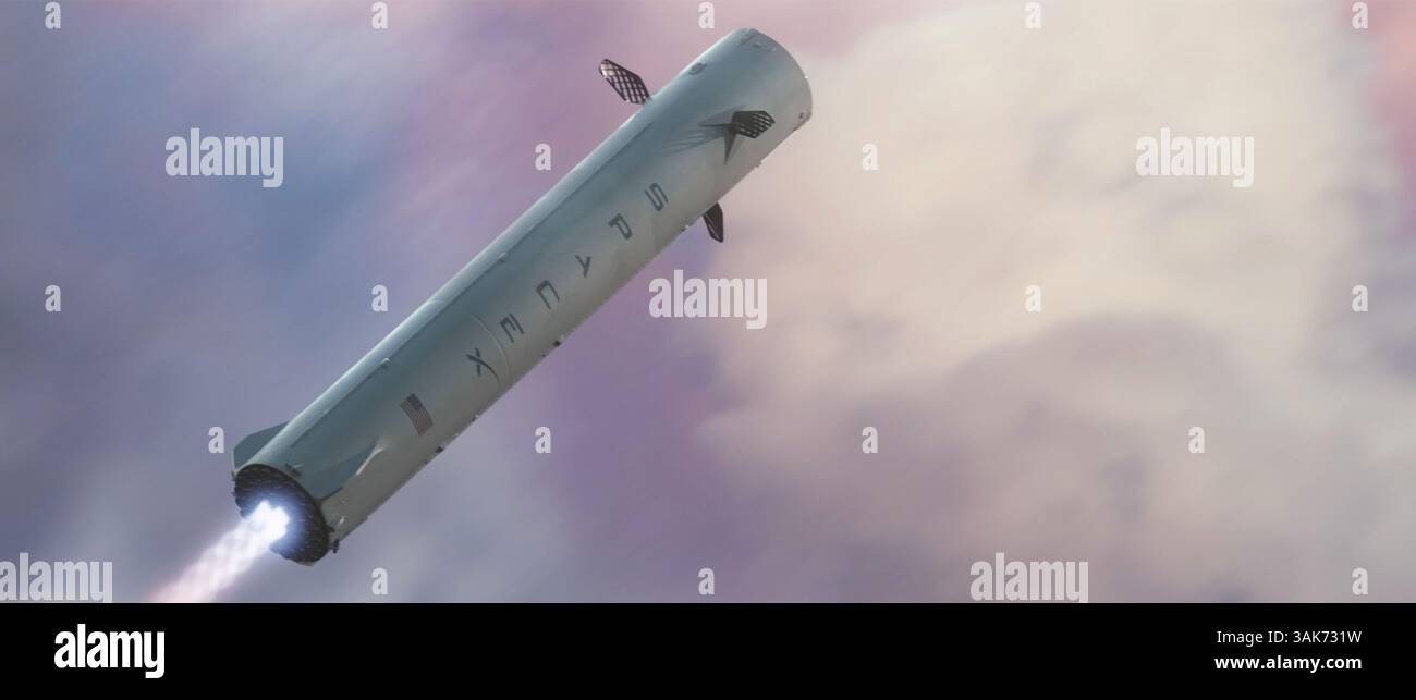 27 septembre 2016 - Hawthorne, CA, États-Unis d'Amérique - illustration conceptuelle d'artistes du système de transport interplanétaire SpaceX qui combinera la fusée la plus puissante jamais construite avec un vaisseau spatial conçu pour transporter au moins 100 personnes vers mars par vol. Les ITS réutilisables aideront l'humanité à établir une colonie permanente et autonome sur la planète rouge dans les 50 à 100 prochaines années. (Crédit image : © SpaceX/NASA via ZUMA Wire) Banque D'Images