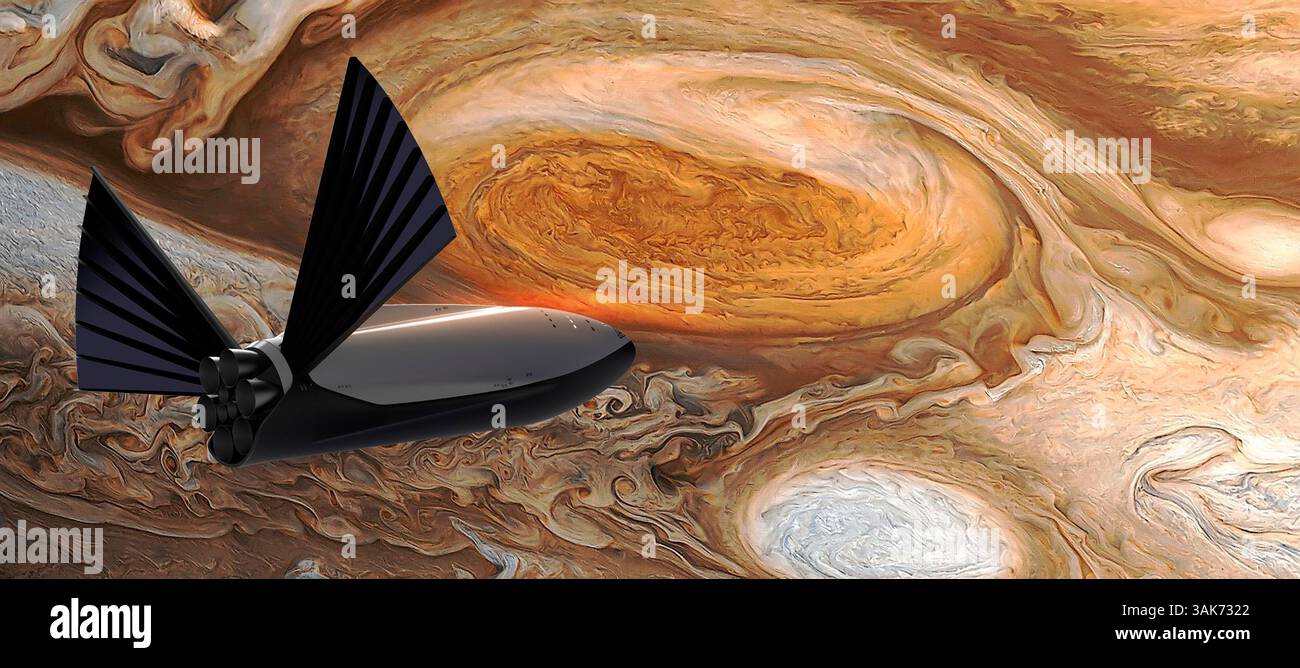 22 septembre 2016 - Hawthorne, CA, États-Unis d'Amérique - illustration conceptuelle d'artistes du système de transport interplanétaire SpaceX qui combinera la fusée la plus puissante jamais construite avec un vaisseau spatial conçu pour transporter au moins 100 personnes vers mars par vol. Les ITS réutilisables aideront l'humanité à établir une colonie permanente et autonome sur la planète rouge dans les 50 à 100 prochaines années. (Crédit image : © SpaceX/NASA via ZUMA Wire) Banque D'Images