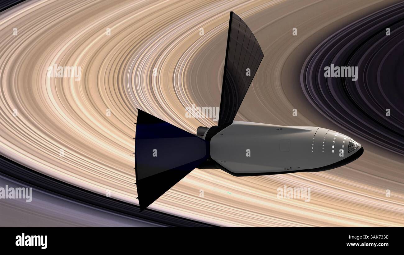 25 septembre 2016 - Hawthorne, CA, États-Unis d'Amérique - illustration conceptuelle d'artistes du système de transport interplanétaire SpaceX qui combinera la fusée la plus puissante jamais construite avec un vaisseau spatial conçu pour transporter au moins 100 personnes en exploration planétaire. Les ITS réutilisables aideront l'humanité à établir une colonie permanente et autonome sur d'autres planètes dans les 50 à 100 prochaines années. (Crédit image : © SpaceX/NASA via ZUMA Wire) Banque D'Images