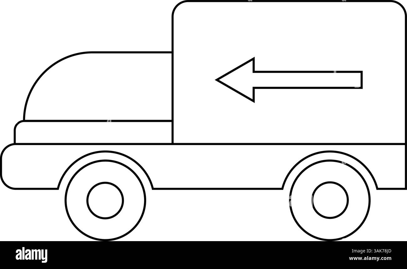 Icône de fourgonnette de livraison minimaliste Illustration de Vecteur