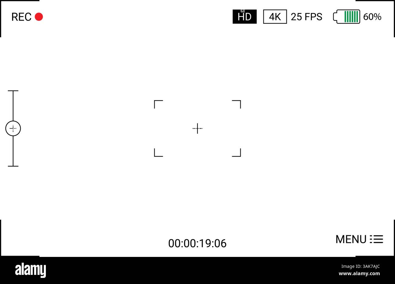 Conception d'enregistrement de la vue caméra transparente Illustration de Vecteur
