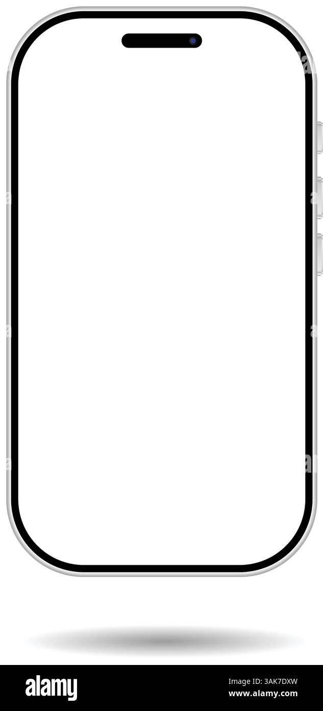 Maquette vectorielle de smartphone minimaliste – illustration de l'appareil mobile à écran vide Illustration de Vecteur