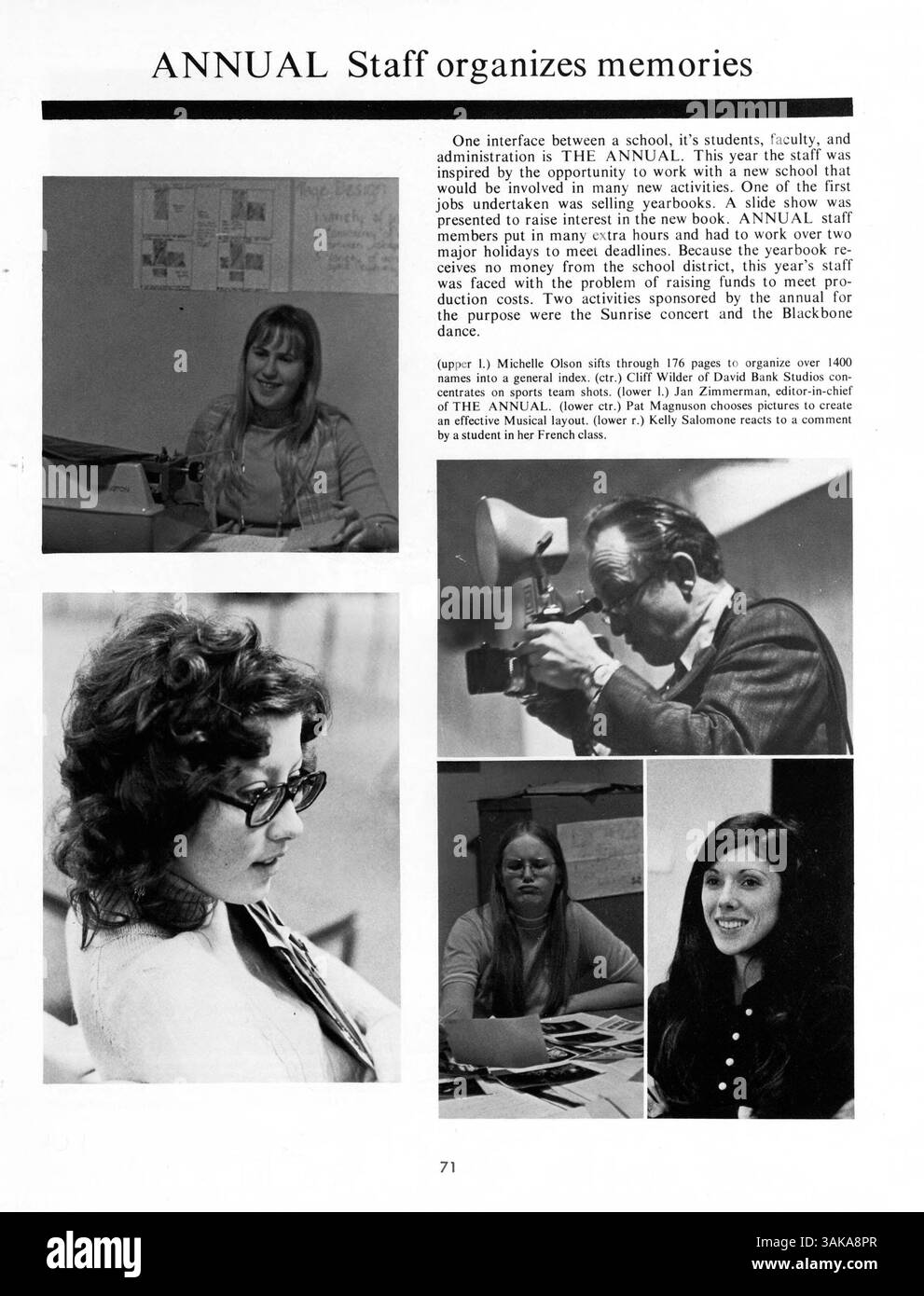 Cette édition 1972 du Park Center High Yearbook présente des étudiants, des enseignants, des activités parascolaires, des événements sportifs et des rassemblements sociaux de l'année scolaire 1971-1972/09. Banque D'Images