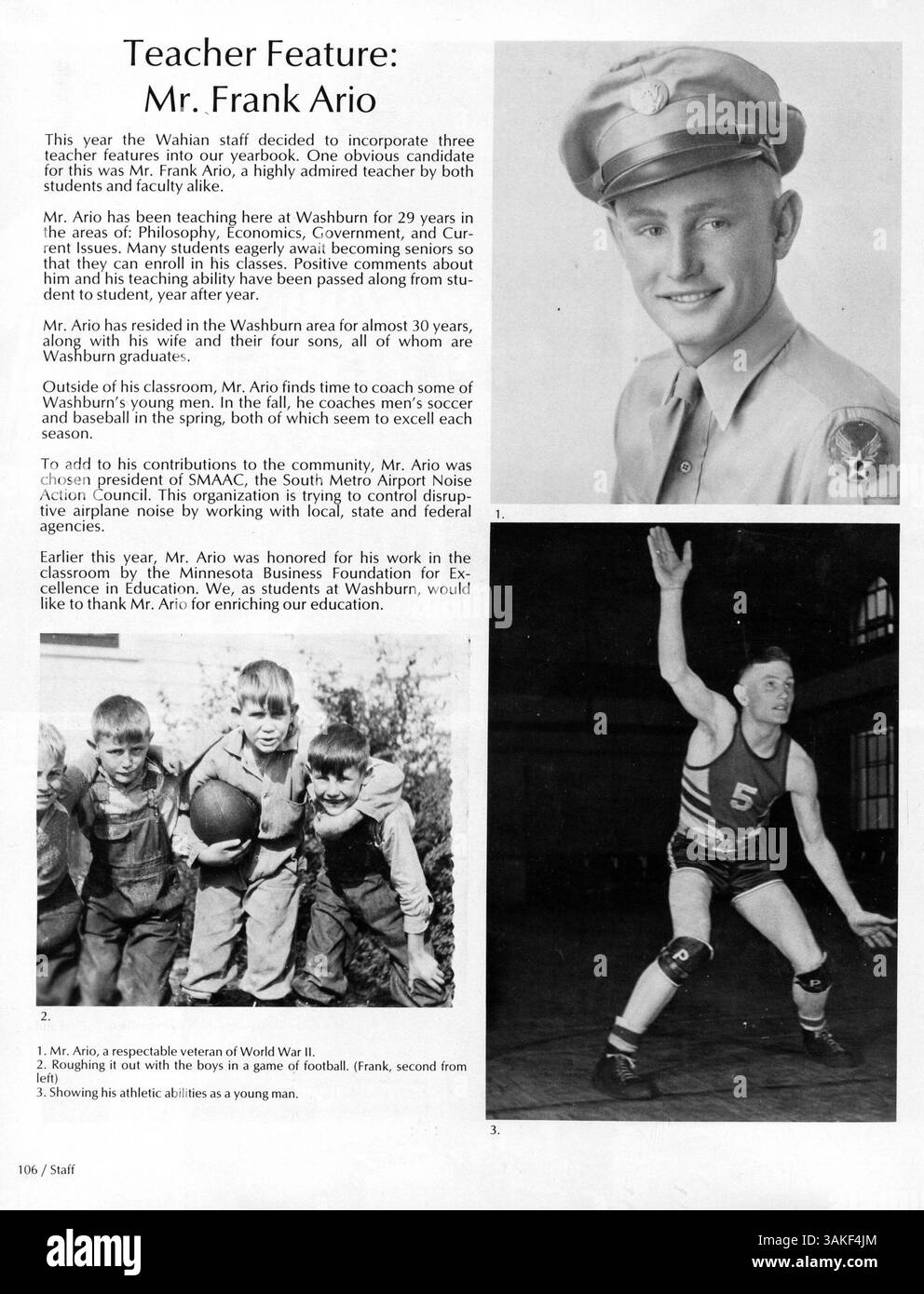 L'annuaire 'Wahian' 1986 célèbre le 60e anniversaire de l'école secondaire Washburn avec un aperçu des élèves, des enseignants, de l'athlétisme, des clubs et des événements de l'année scolaire 1985-1986. Banque D'Images