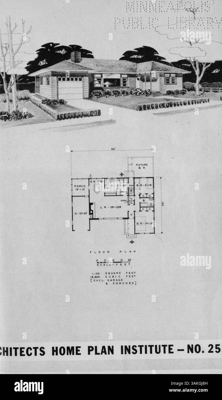 Northwest Homes, livre 3 contient 25 conceptions de l'Architects Home Plan Institute, un groupe de Minneapolis et Paul architectes offrant des plans de maison abordables conçus par un architecte pour le public. Banque D'Images