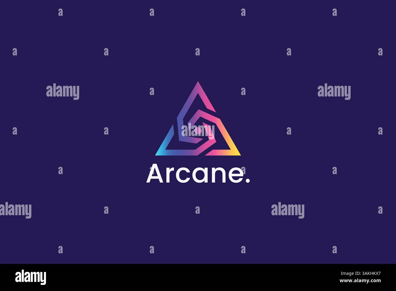 Logo Triangle Technology Intelligence artificielle connexion numérique réseau futuriste Illustration de Vecteur