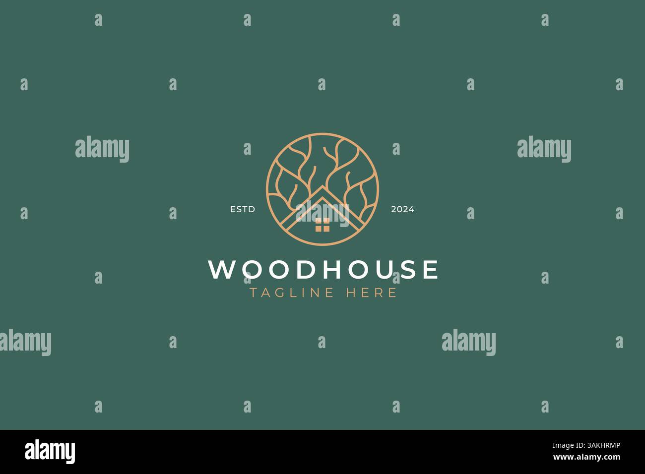 Wood House Tree logo Branch Natural concept Business Property Residential Village Illustration de Vecteur