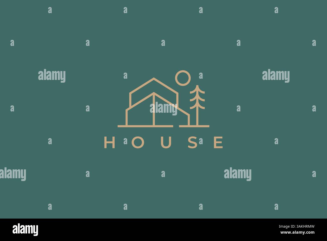 Façade Home logo immobilier bâtiment Maison extérieur Eco Tree architecture identité de marque Illustration de Vecteur