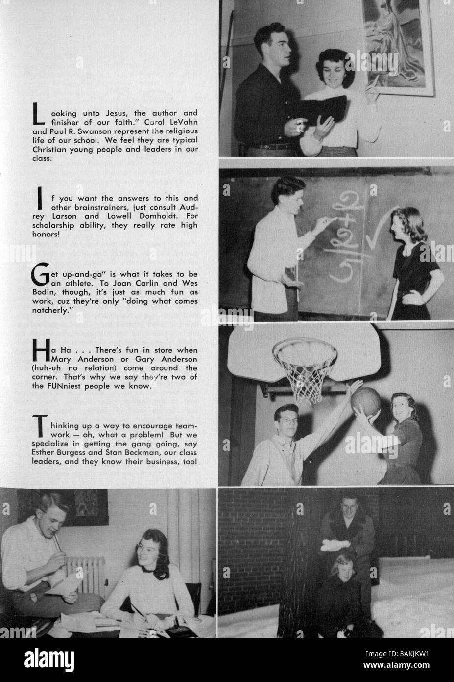 L'annuaire Antler 1951 de la Minnehaha Academy présente les faits saillants de l'année scolaire 1950-1951, y compris les réalisations des élèves, les sports, les clubs et les événements scolaires mémorables qui ont défini l'année. Banque D'Images