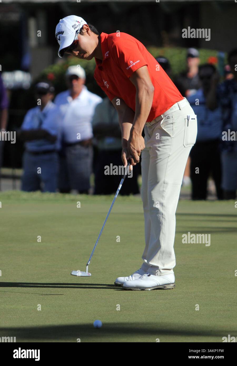 9 janvier 2014 - Honolulu, HI, États-Unis - 9 janvier 2014 - sang-Moon Bae lors de la première manche du Sony Open au Waialae Country Club à Honolulu, HI. (Crédit image : © Andrew Lee/Cal Sport Media/ZUMAPRESS.com) Banque D'Images