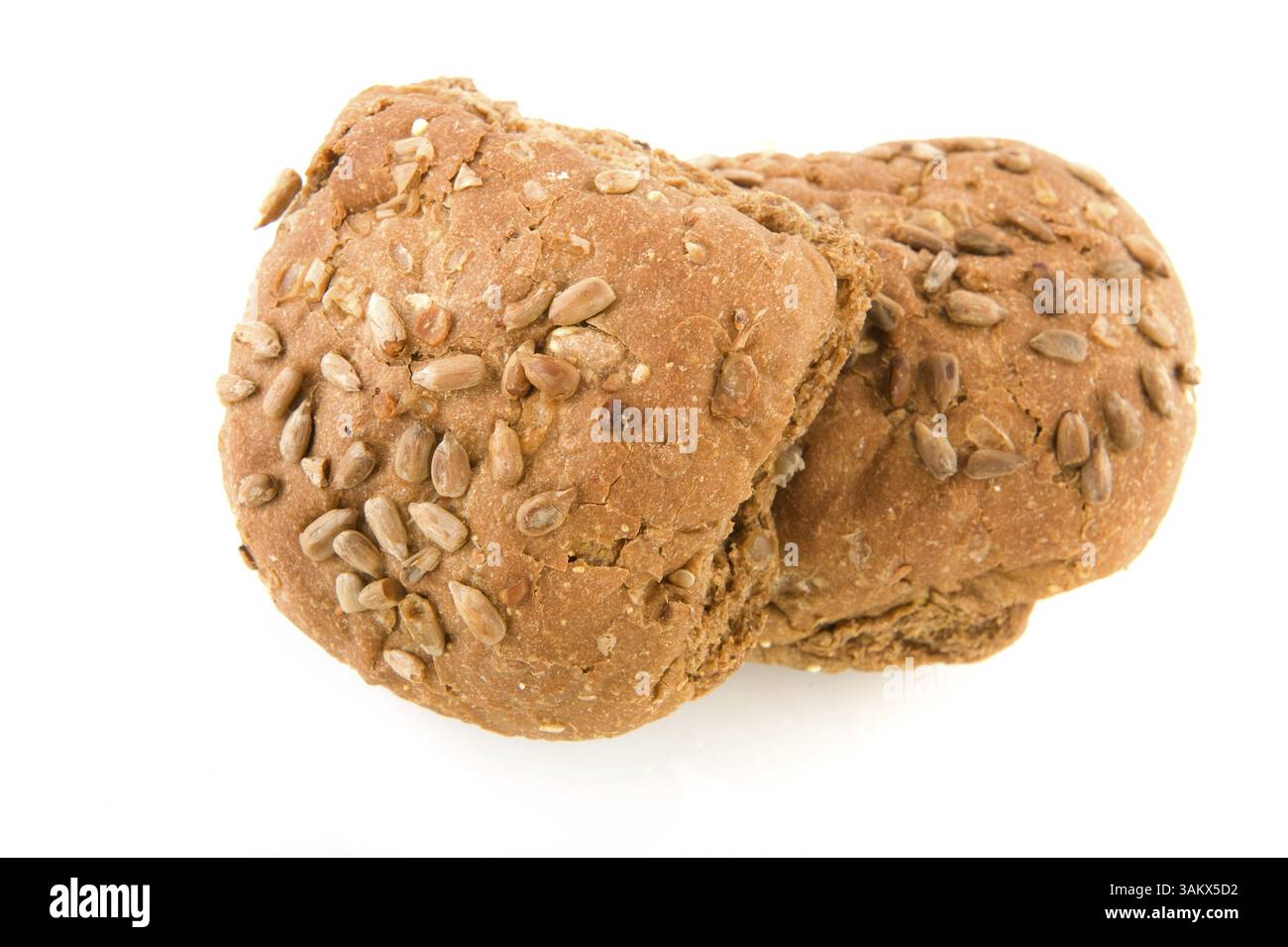 Petits pains sains brun avec grain sur le dessus Banque D'Images