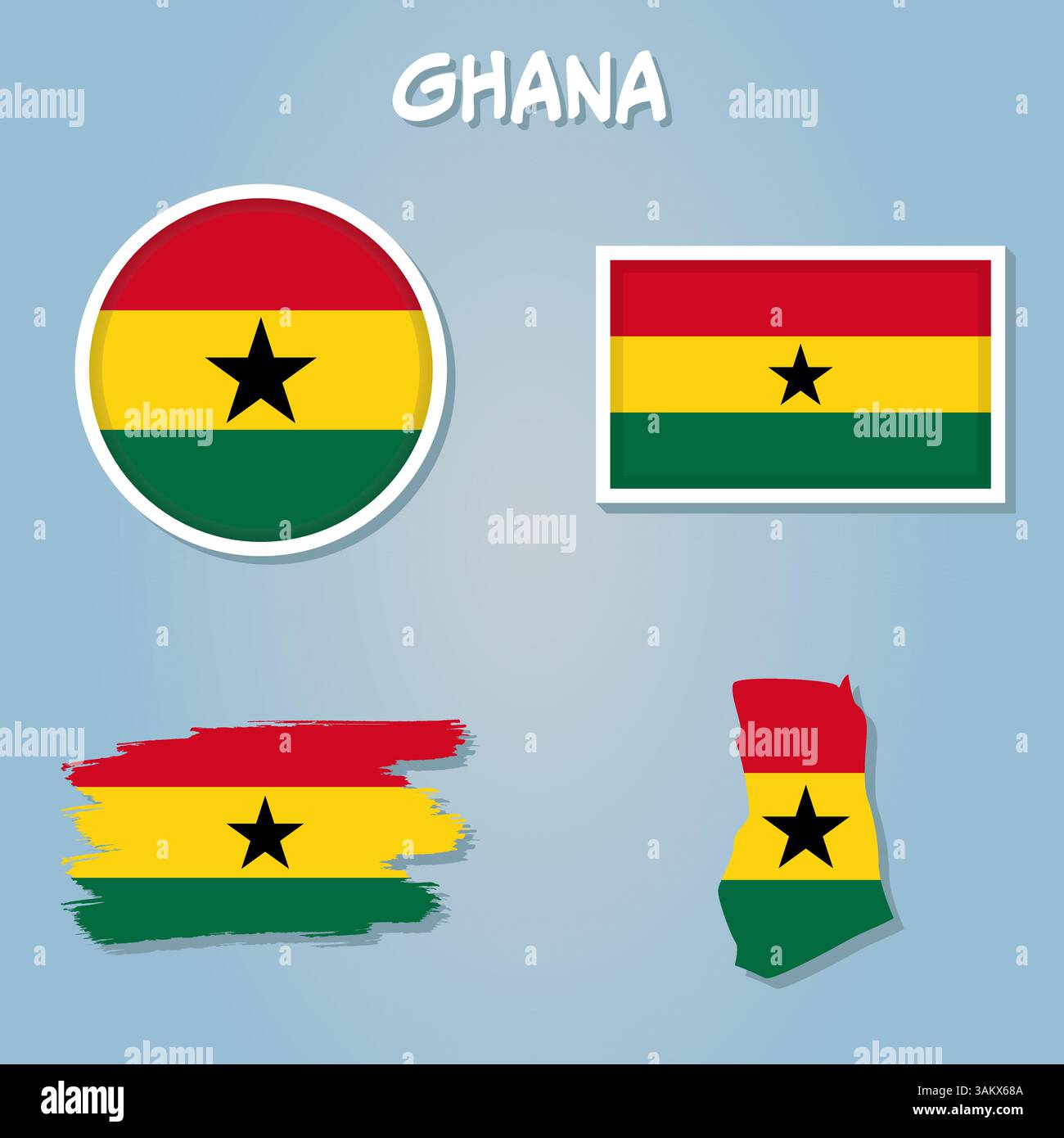 Illustration vectorielle ghana Indepencence Day avec ghana flag colo et cartes géographiques du ghana Illustration de Vecteur