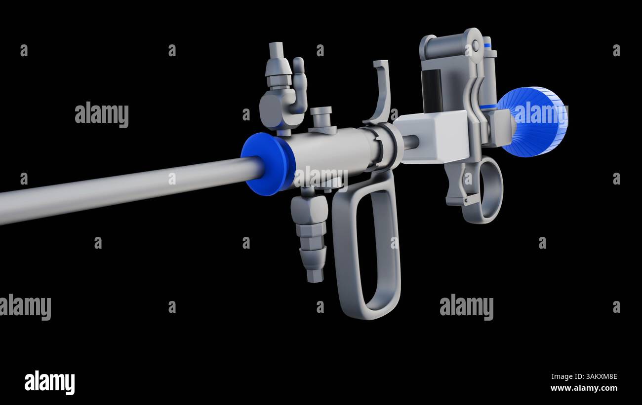 Un rendu 3D du resectoscope. Instrument médical utilisé principalement en chirurgie urologique, en particulier pour une intervention appelée Turp Banque D'Images