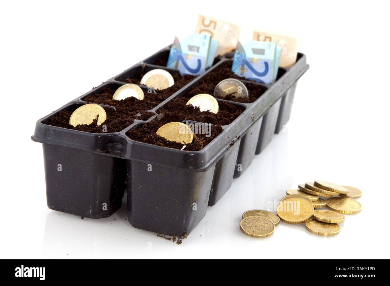 Faire de l'argent en semant dans le sable Banque D'Images