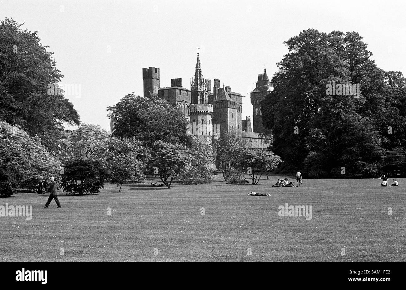 Château de Cardiff de Bute Park, Cardiff, Galles du Sud, UK.1982 Banque D'Images