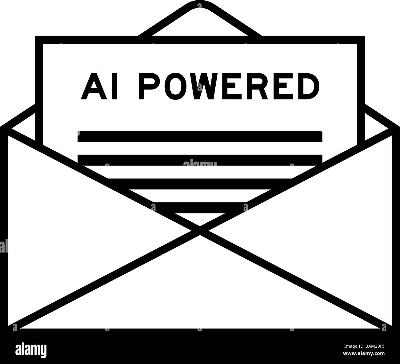 Enveloppe et lettre signe avec le mot ai Powered comme titre Illustration de Vecteur