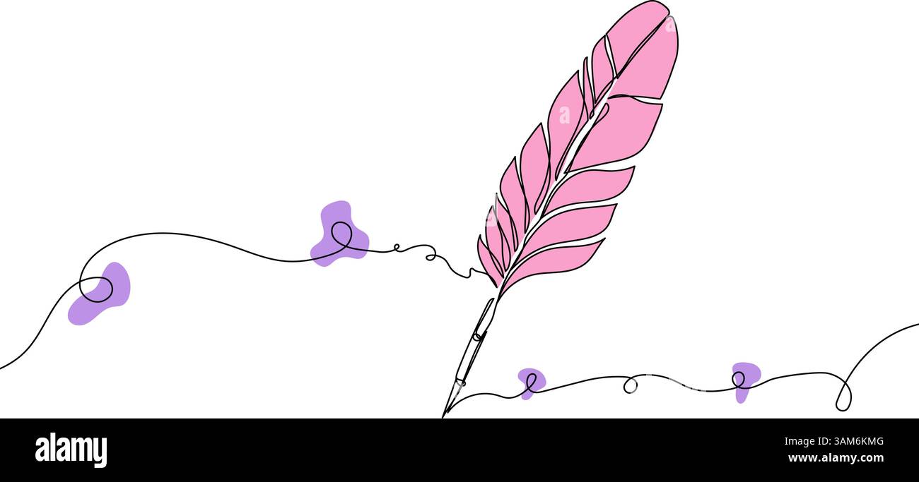 Dessin de plume rose Illustration de Vecteur Dessin de plume rose Illustration de Vecteur