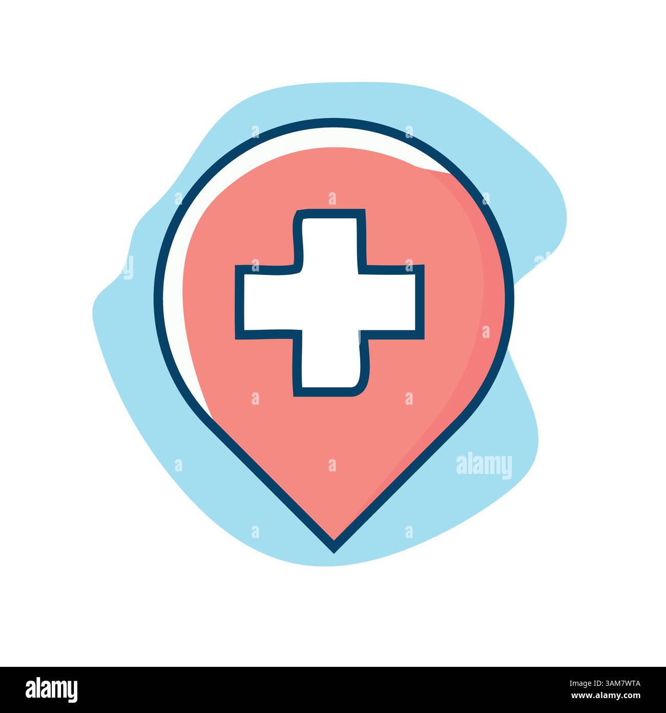 Health Location PIN Flat Icon Medical Icon concept élément vectoriel Illustration de Vecteur