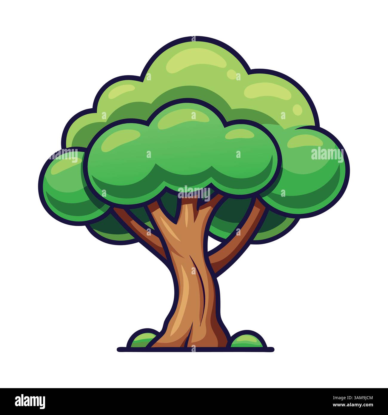 Art vectoriel d'icône d'arbre de dessin animé Illustration de Vecteur