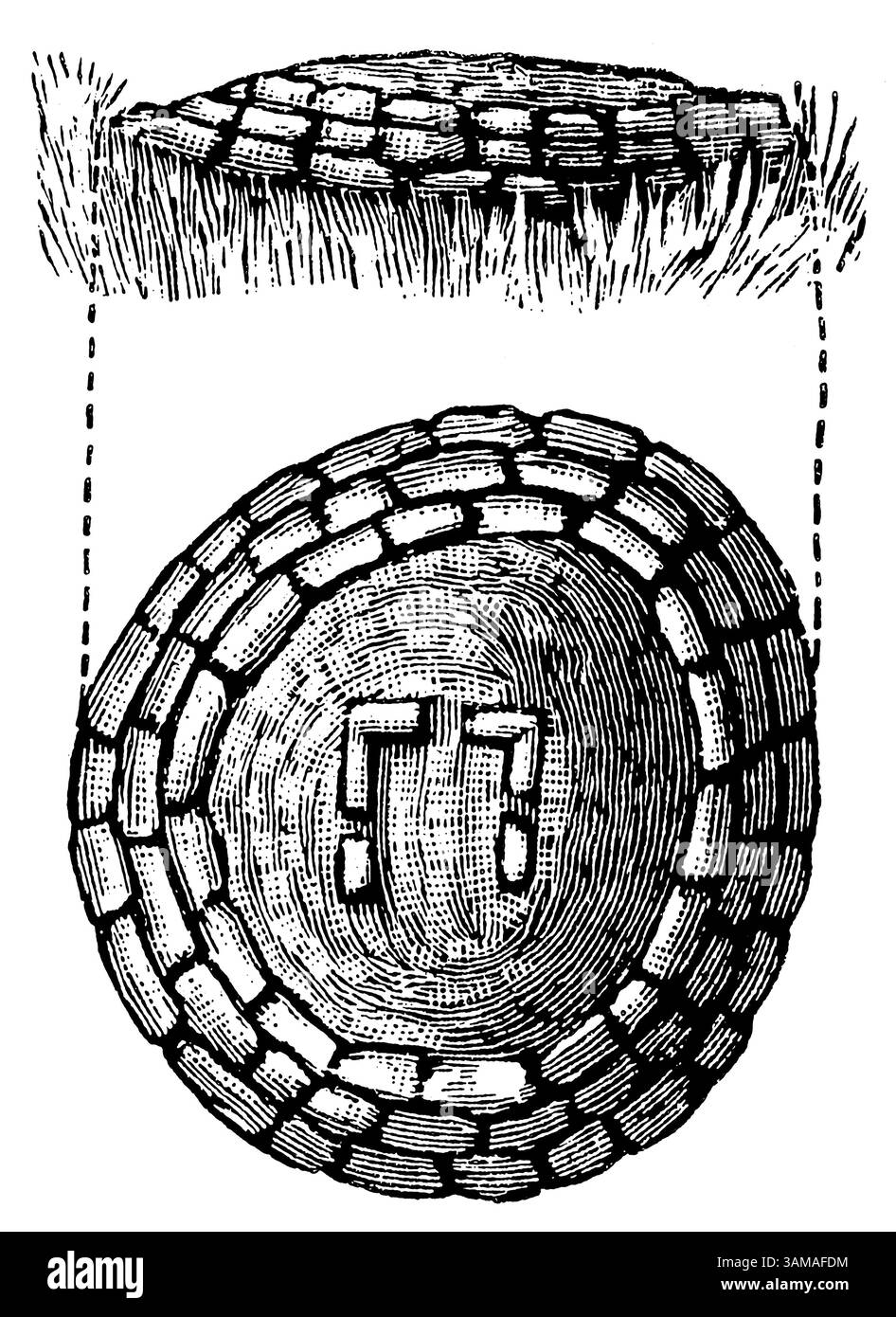 Structure du tombeau nord-africain (Bazina), Algérie. Culture africaine et antiquités. Banque D'Images