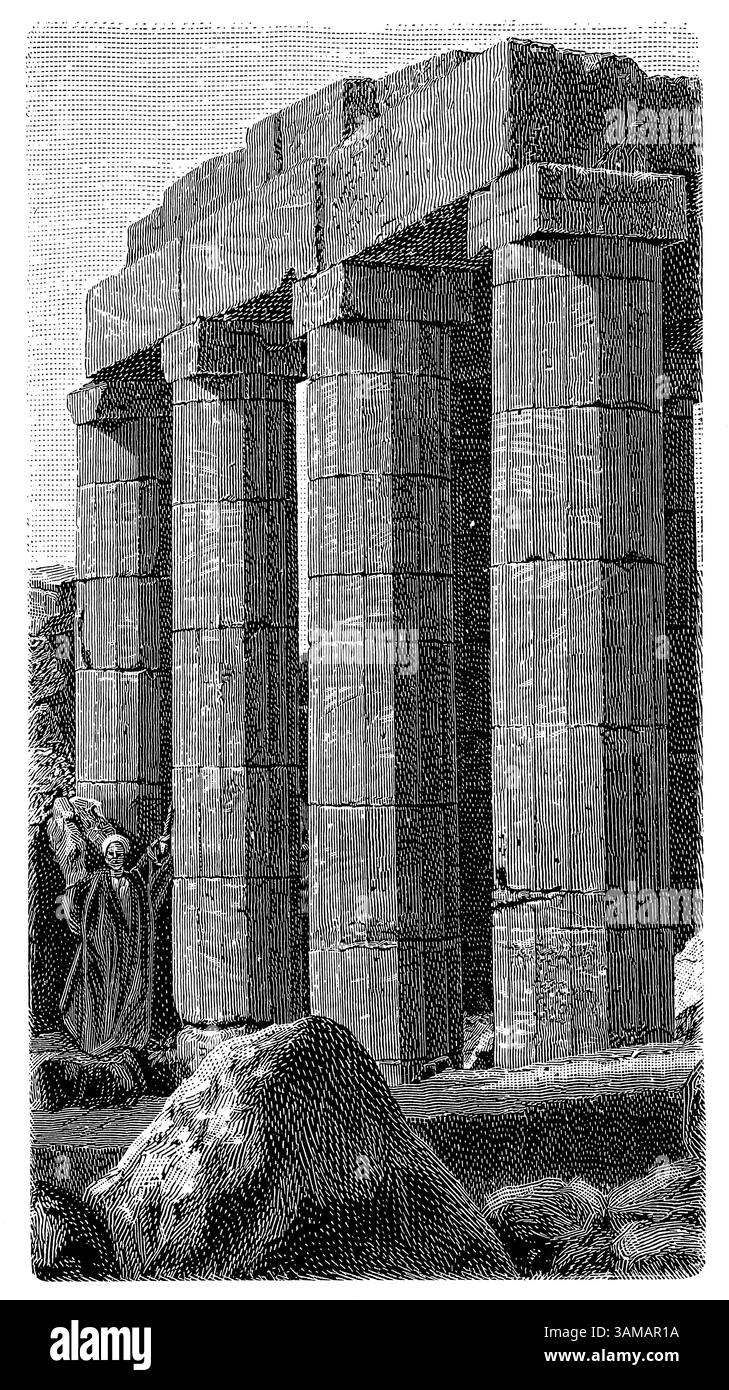Groupe de colonnes du temple d'Amon à Karnak. Complexe du temple de Karnak, Louxor, Égypte. Banque D'Images Groupe de colonnes du temple d'Amon à Karnak. Complexe du temple de Karnak, Louxor, Égypte. Banque D'Images