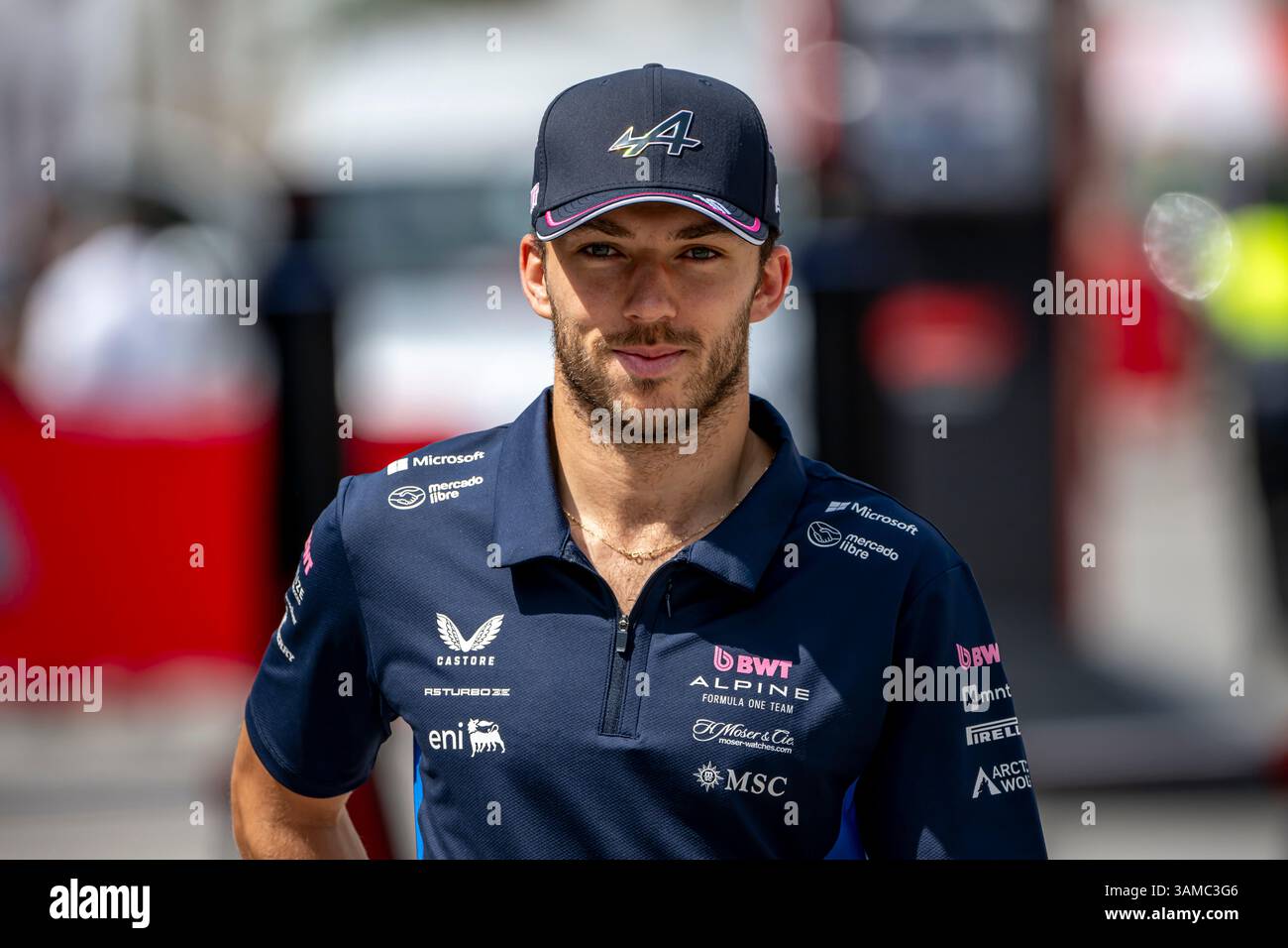 Sakhir, Bahreïn, 13 avril 2025, Pierre Gasly, de France, concourt pour Alpine . Le jour de la course du Grand Prix de Bahreïn 2025, qui se déroule à Sakhir, Bahreïn. Crédit : Michael Potts/Alamy Live News Banque D'Images